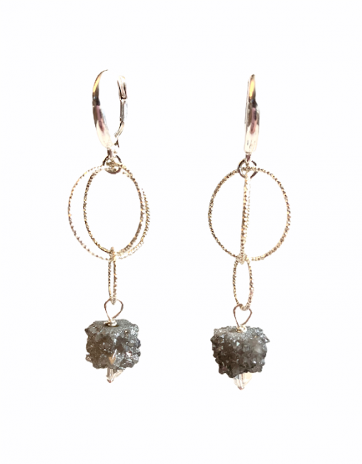 Druzy Agate Earring with Sterling Silver and Swarovski by LULU | B